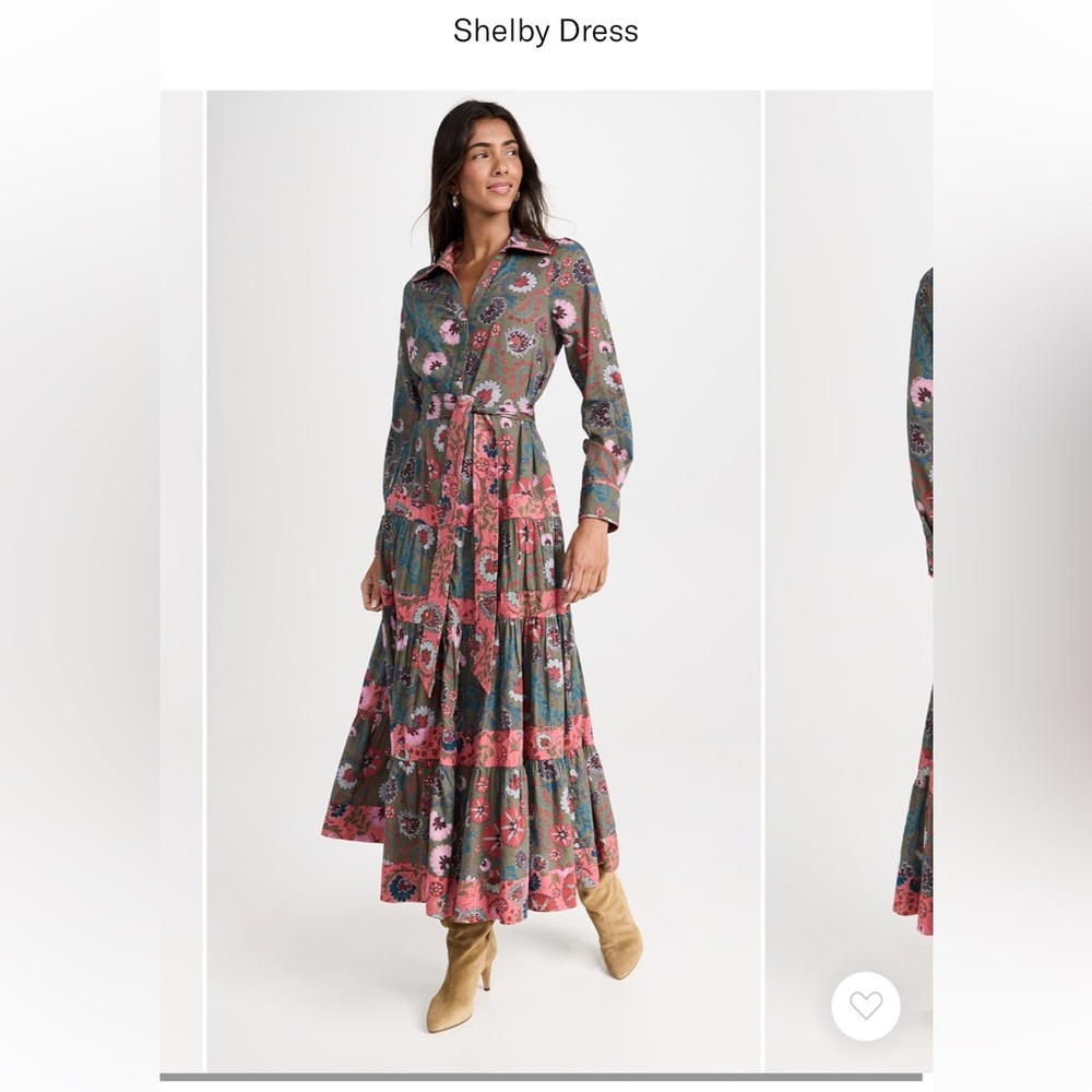 Figue XS Shelby dress in Suzanne salmon maxi